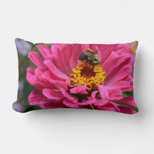 Almofada Lombar Abelha de mel de mãe floral rosa elegante