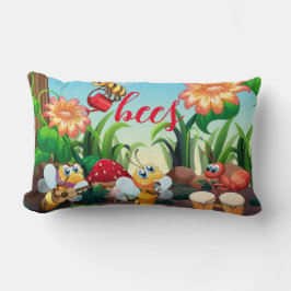 Almofada Lombar Abelhas Ocupadas no Trabalho no Jardim