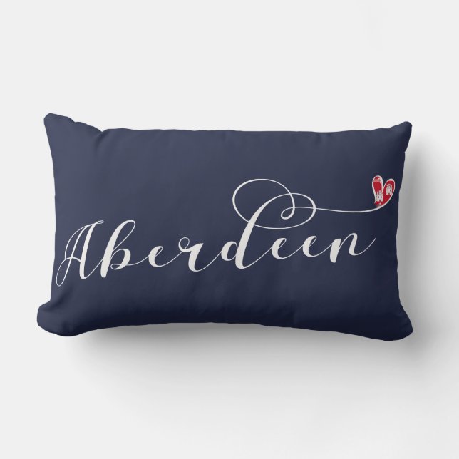 Almofada Lombar Aberdeen Flag Heart, Aberdonian (Frente)