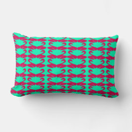 Almofada Lombar Abstract Swan Teal and Pink throw pillow