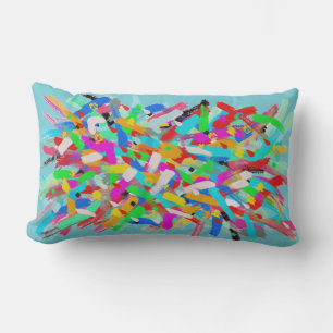 Almofada Lombar Abstrato Art Positive Vibes Espalha Cushion