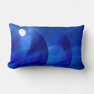 Almofada Lombar Abstrato de Cor Azul Noturna Moderna