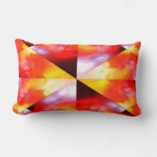 Almofada Lombar Abstrato de cor castanho amarelo-vermelho moderno