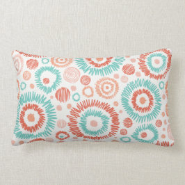 Almofada Lombar Abstrato dos círculos do ziguezague do Doodle do