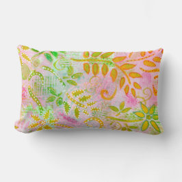 Almofada Lombar Abstrato e Travesseiro de Folhas