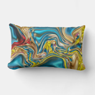 Almofada Lombar abstrato marble espirra azul-azul-turquesa-lacrime