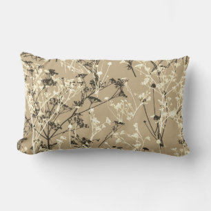 Almofada Lombar Abstrato moderno flores selvagens Beige Brown