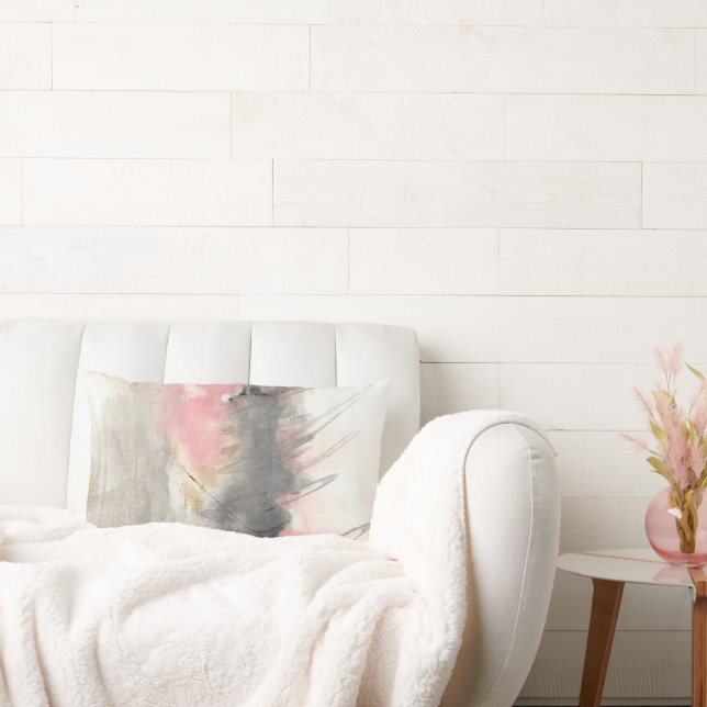 Almofada Lombar Abstrato Moderno pintado Cor-de-rosa Dourado (Sofá)