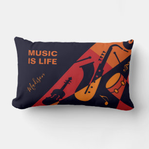 Almofada Lombar Abstrato Music nome personalizado e travesseiros d