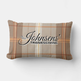 Almofada Lombar Ação de Graças do outono da Xadrez Elegante