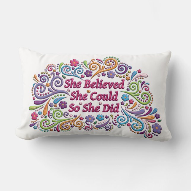 Almofada Lombar Acreditou que poderia assim que descansou (Frente)