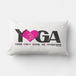 Almofada Lombar Acrônimo de Yoga Preto Cor-de-Rosa Branco