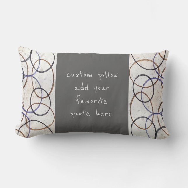 Almofada Lombar adicione uma citação às cores neutras da arte mode (Frente)