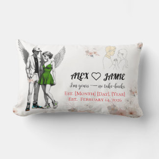 Almofada Lombar Adorable Angels Holding Hands Throw Pillow