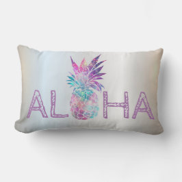 Almofada Lombar Adorável Aloha Abacaxi Havaiano, Prata