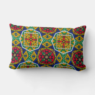Almofada Lombar African Geometric Mosaic Ankole Style Textile Prin