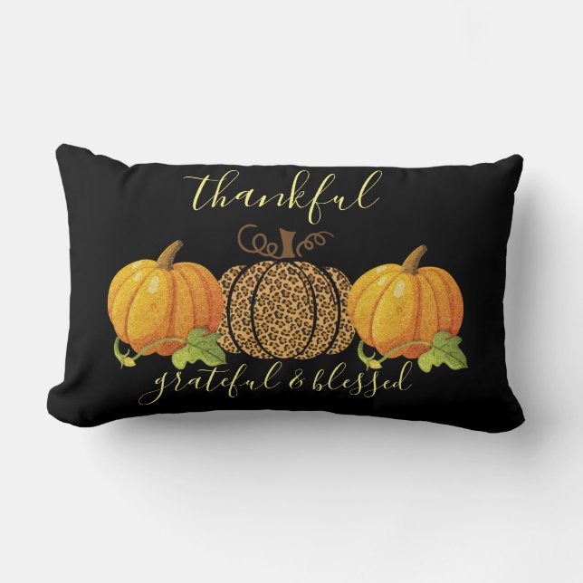 Almofada Lombar Agradeço a abençoada Leopard Pumpkin (Frente)