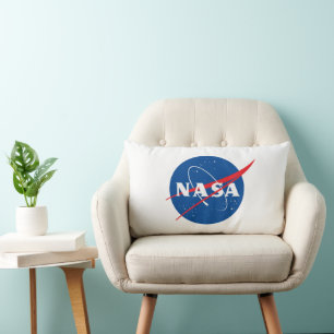 Almofada Lombar Algodão branco da NASA Rocket de 13" x 21", Icônic