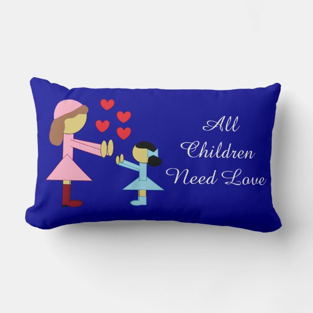 Almofada Lombar All Children Need Love: Dark Blue (Frente)