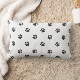 Almofada Lombar All Over Animal Paw Print Black and White