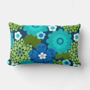 Almofada Lombar Allana Garden Hawaiian Graphical Floral - Marinho