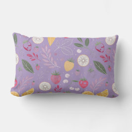 Almofada Lombar “Almofada Lombar Floral Frutas Roxas 33x53cm”