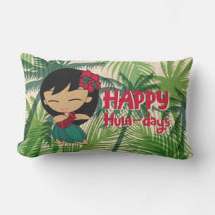 Almofada Lombar Aloha Melhores Desejos Natal Férias Garota do Hula