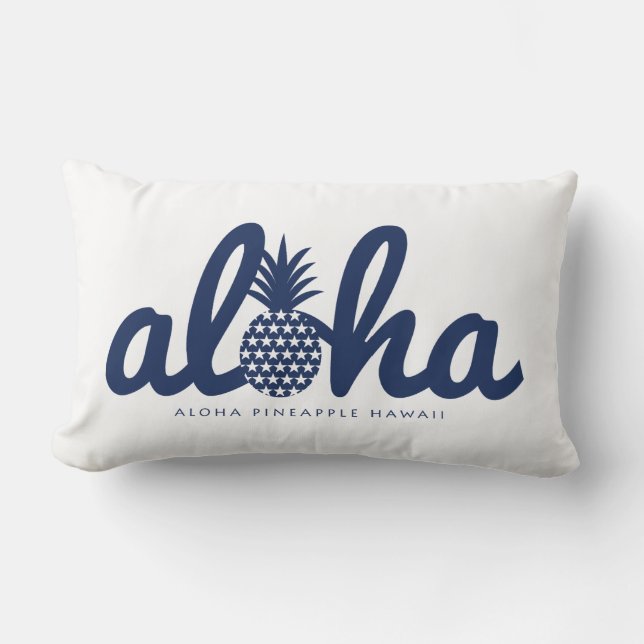 Almofada Lombar Aloha pineapple LogoColor-Navy (Frente)