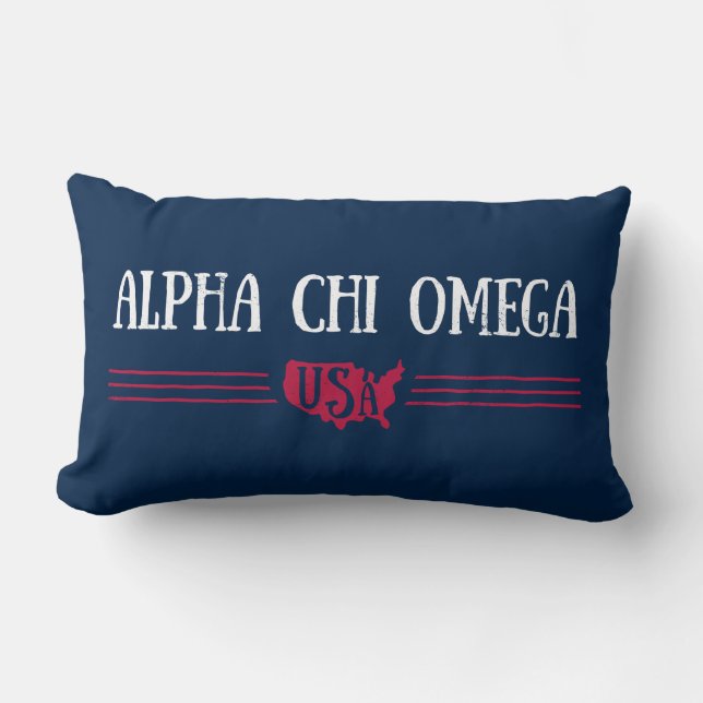 Almofada Lombar Alpha Chi Omega - EUA (Frente)