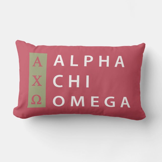 Almofada Lombar Alpha Chi Omega | Logotipo Empilhado (Frente)