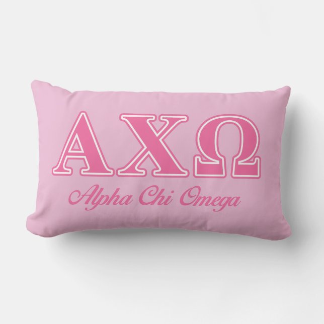 Almofada Lombar Alphi Chi Omega Letras Rosa (Frente)
