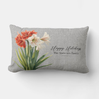 Almofada Lombar Amaryllis Floral de Natal