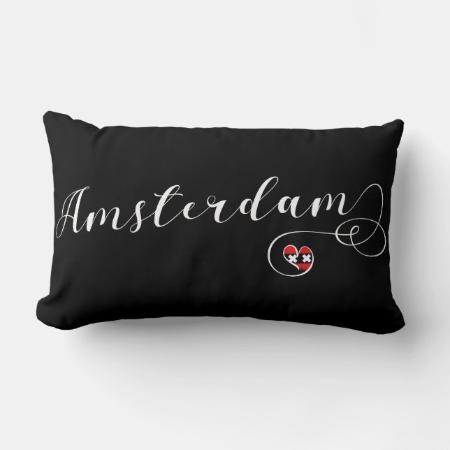 Almofada Lombar Amesterdã Heart Throw Cushion, Países Baixos (Frente)