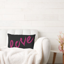 Almofada Lombar AMOR | Coloração d'água rosa quente no Travesseiro