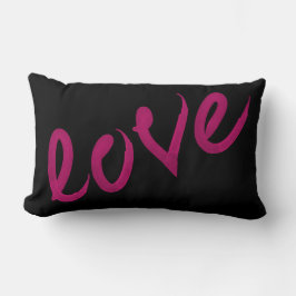 Almofada Lombar AMOR | Coloração d'água rosa quente no Travesseiro