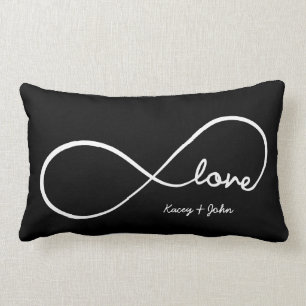 Almofada Lombar Amor da infinidade - preto e branco