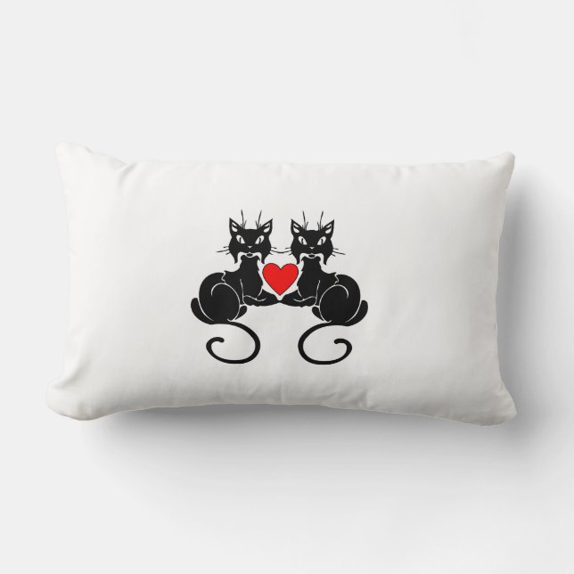 Almofada Lombar Amor de Gato Preto (Frente)