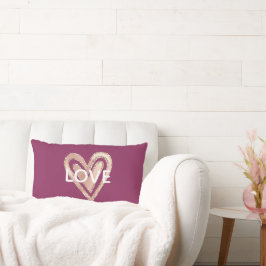 Almofada Lombar Amor Magenta Blush Coração Rosa