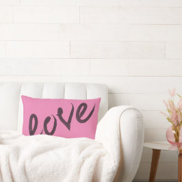 Almofada Lombar AMOR | Travesseiro decorativo de Aquarela rosa e p