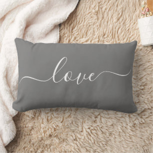 Almofada Lombar AMOR Travesseiro Lombar Reversível Cinza e Branc
