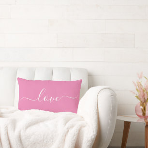 Almofada Lombar AMOR Travesseiro Lombar Reversível Rosa e Branco