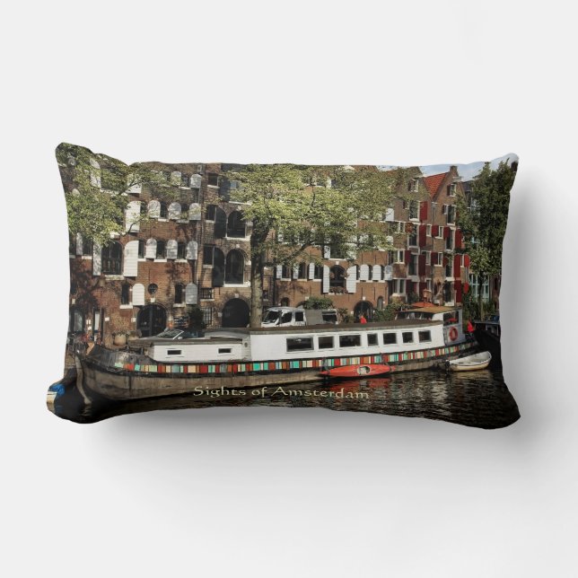 Almofada Lombar Amsterdam Souvenir - Memórias de Canal Barge (Frente)