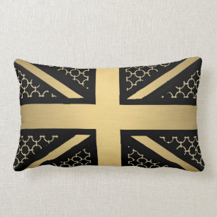 Almofada Lombar Anéis equestres Dourados da bandeira BRITÂNICA d