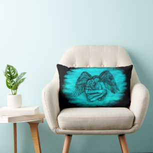 Almofada Lombar Angel Eros in Love, design preto e verde