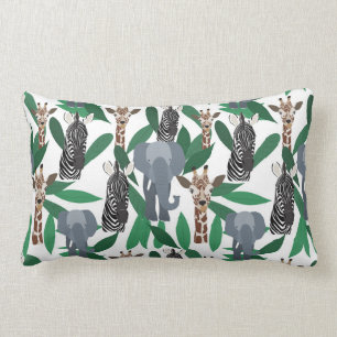 Almofada Lombar Animais Safari do Elefante Girafa-Zebra Selva