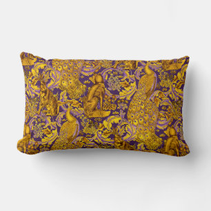 ALMOFADA LOMBAR ANIMAL FLORESTAL,FOX,PEACOCK, FLORAL DE PURPAS DOU