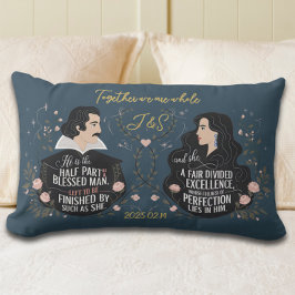 Almofada Lombar Aniversário Monograma Elegante Citação de Conto de