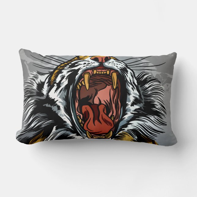 Almofada Lombar Ano do Tigre Rugidor Design (Frente)