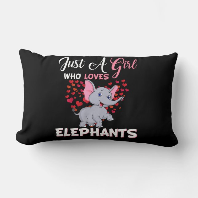 Almofada Lombar Apenas Uma Menina Que Ama Os Presentes Dos Elefant (Frente)