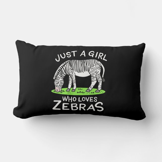 Almofada Lombar Apenas Uma Menina Que Ama Zebras (Frente)
